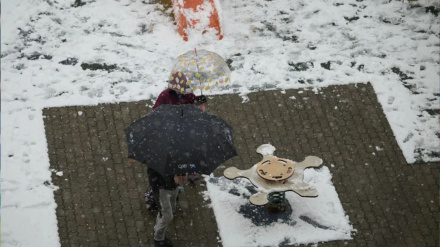 Imagen de archivo de nieve en la comarca de Pamplona.