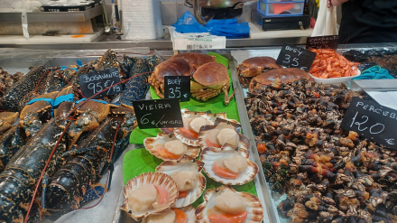 Marisco en el mercado de la Plaza de Lugo