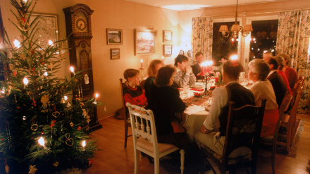 Celebración de la Navidad en familia