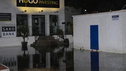 Zona inundada en el Bulevar PrÍncipe de Hohemlohe, en Marbella