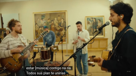 Grabación del vídeo musical en el Museo Provincial de Lugo