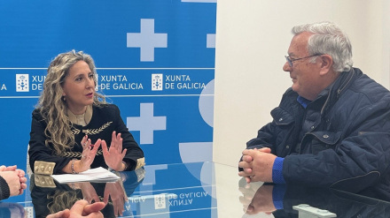 Martina Aneiros durante el encuentro con Manuel Sendón