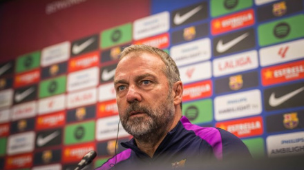 Hansi Flick, en rueda de prensa