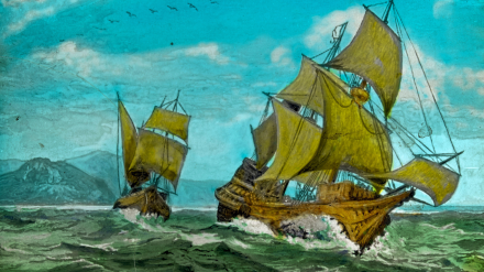 Luis Váez de Torres avistando el cabo York en 1606. La península del cabo York, en Queensland, es el extremo más septentrional de Australia. Luis Váez de Torres, marino portugués, es conocido por la primera navegación registrada del estrecho que separa el cabo York de la isla de Nueva Guinea, que lleva su nombre (Estrecho de Luis Váez de Torres).