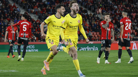 Vanat celebra el gol del Girona al Mallorca