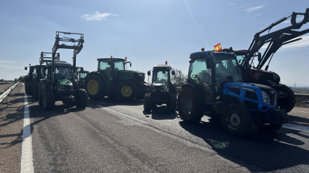 Corte en la A-66, a la altura de Almendralejo, en febrero de 2024