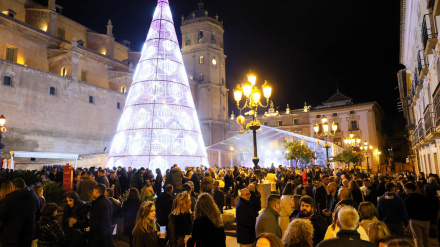 Una de las celebraciones navideñas en la plaza de España de Lorca