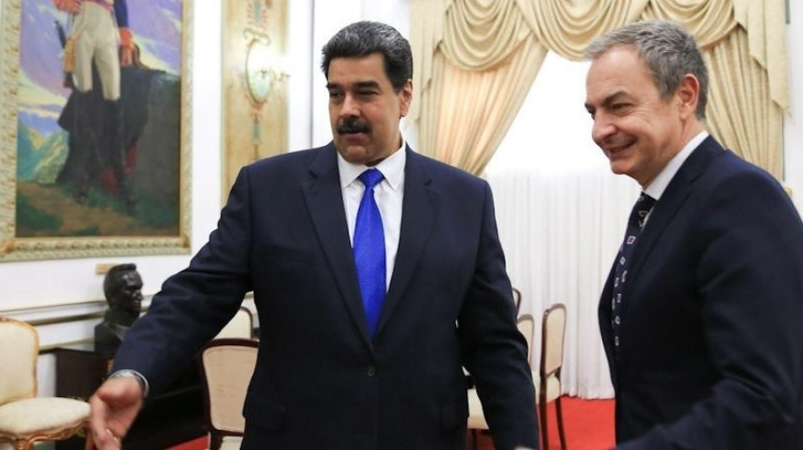 (Foto de ARCHIVO)José Luis Rodríguez Zapatero y Nicolás MaduroREMITIDA / HANDOUT por PRESIDENCIA DE VENEZUELAFotografía remitida a medios de comunicación exclusivamente para ilustrar la noticia a la que hace referencia la imagen, y citando la procedencia de la imagen en la firma09/2/2020