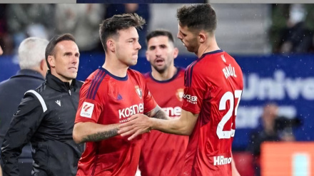 Max Svensson el día de su debut en Primera con Osasuna ante el Mallorca