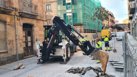 Renovación tuberías en la calle Pozo Amarillo de Salamanca