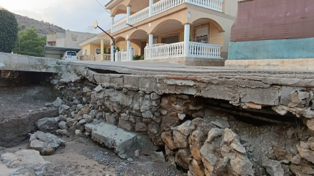 Uno de los caminos rurales de Lorca afectados por las últimas lluvias torrenciales