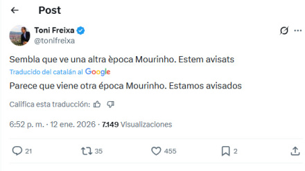Tuit de Toni Freixa