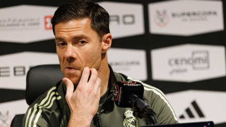 Xabi Alonso (Real Madrid) visto durante la rueda de prensa oficial y el entrenamiento previo a la Supercopa de España