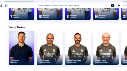 Xabi Alonso, en la web del Real Madrid