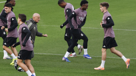 Antonio Pintus, en la primera sesión de Arbeloa con el Real Madrid