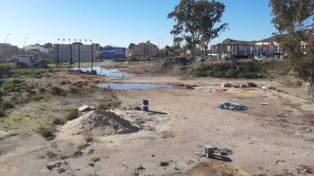 Imagen del solar que será subastado por el Ayuntamiento de Lorca entre los barrios de San Antonio y La Viña