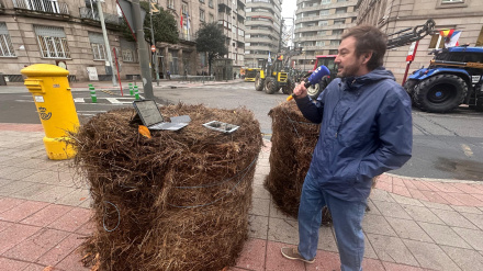 Jorge Bustos, en las protestas del campo en Ourense