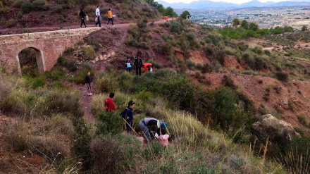 Imagen de una campaña anterior de reforestación en el Cejo de los Enamorados de Lorca