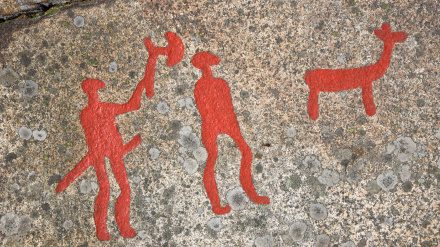 Primer plano de pintura rupestre