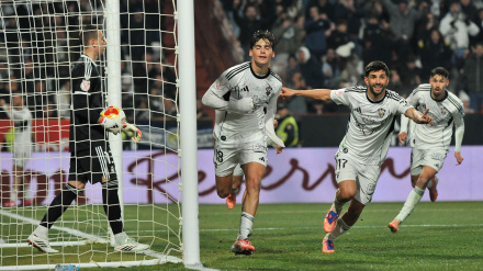Javi Villar celebra el 1-0 que el Albacete le marcó al Real Madrid en Copa