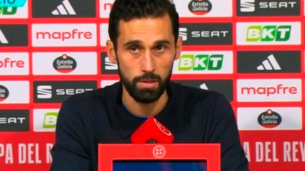 Álvaro Arbeloa, en la rueda de prensa post-partido del Albacete-Real Madrid