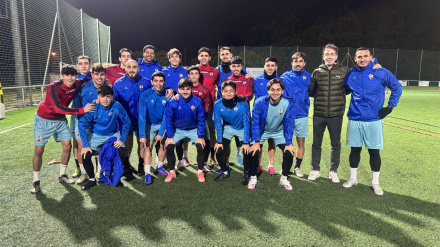 La plantilla del Gran Peña, en un entrenamiento reciente