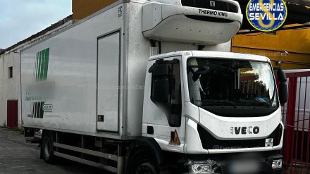 Camión interceptado después de que su conductor haya septuplicado la tasa de alcohol en Sevilla.