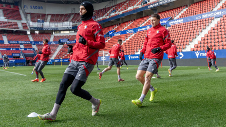 Osasuna entrenando en El Sadar
