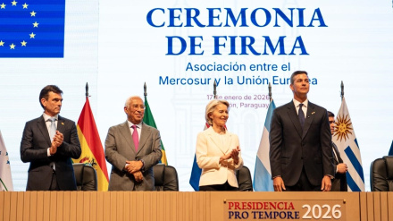 Firma del acuerdo de libre comercio UE-Mercosur en Asunción (Paraguay)REMITIDA / HANDOUT por PRESIDENCIA DE PARAGUAYFotografía remitida a medios de comunicación exclusivamente para ilustrar la noticia a la que hace referencia la imagen, y citando la procedencia de la imagen en la firma17/1/2026