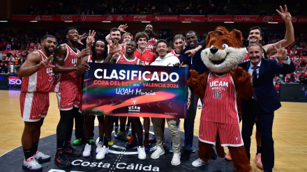 UCAM Murcia festeja la clasificación para la Copa del Rey