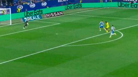 Imagen del segundo penalti del Espanyol-Girona