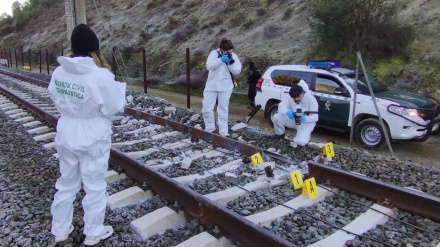 Expertos de la Guardia Civil analizan las vías tras el accidente ferroviario registrado en Adamuz