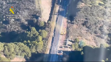 Imágenes aéreas de cómo han quedado los trenes