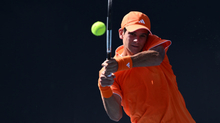 Rafa Jodar, durante su primer partido en Australia
