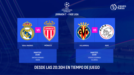 Sigue en directo en Tiempo de Juego desde las 20:30h los partidos de Real Madrid y Villarreal