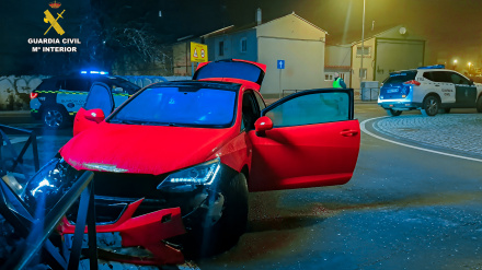 Así quedó el coche que conducían los delincuentes