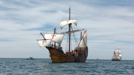 La réplica de la legendaria Nao Santa María en una de sus singladuras