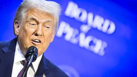 Trump durante su intervención en la 56 reunión anual del Foro Económico de Davos