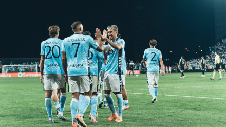 El Celta celebra en Balaidos un gol en esta edición de la Europa League
