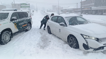 A Gudiña (Ourense) con nieve