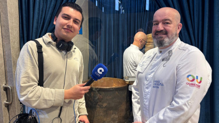 Pedro Rivero junto al pulpeiro Paco Gómez