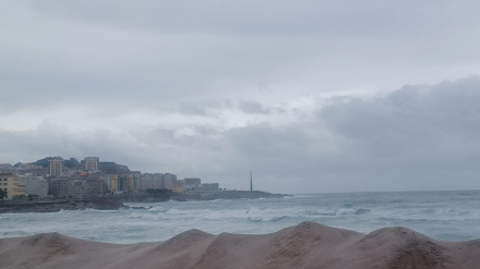 Duna de Riazor en A Coruña durante la borrasca Ingrid