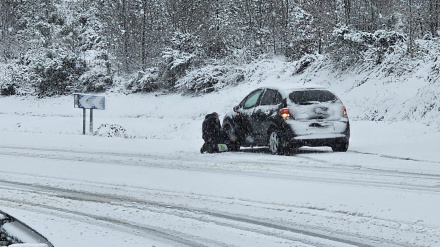 Nieve en la carretera