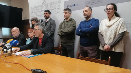 Un momento de la rueda de prensa en el Ayuntamiento de Ferrol
