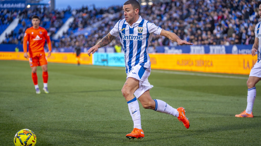 Dani Rodríguez en su debut en el Leganés
