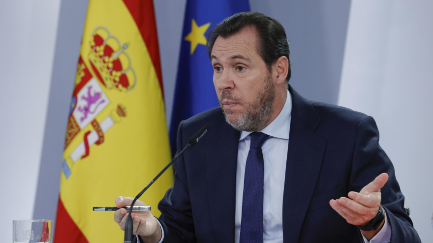 Óscar Puente, durante la rueda de prensa del Consejo de Ministros