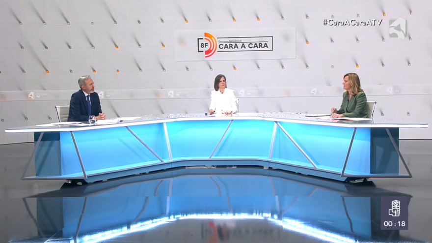 Momento del debate celebrado anoche en Aragón TV.