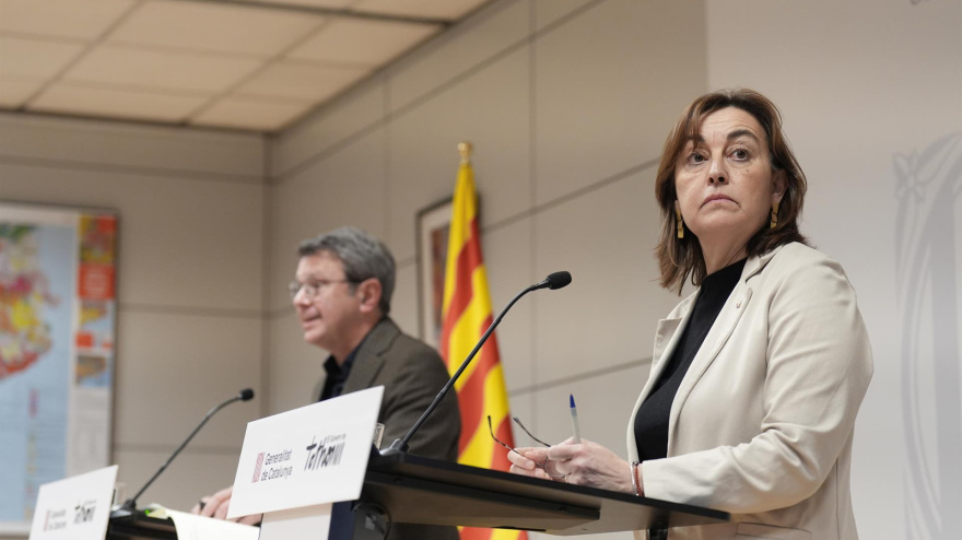 La consellera de Territorio, Sílvia Paneque, y el secretario de Estado de Transportes, José Antonio Santano