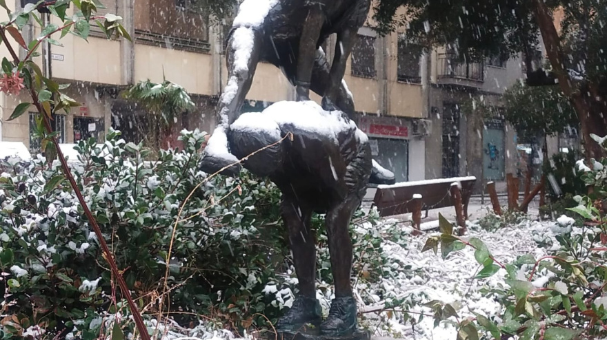 Nieve en la plaza del Campillo, Salamanca