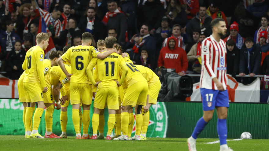 Los jugadores del Bodo/Glimt celebran el 1-1 contra el Atlético